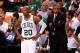 BOSTON, MA - JUNE 07: (L-R) Ray Allen #20 and Doc Rivers of the Boston Celtics look on dejected against the Miami Heat in Game Six of the Eastern Conference Finals in the 2012 NBA Playoffs on June 7, 2012 at TD Garden in Boston, Massachusetts. NOTE TO USER: User expressly acknowledges and agrees that, by downloading and or using this photograph, User is consenting to the terms and conditions of the Getty Images License Agreement. (Photo by Jared Wickerham/Getty Images)