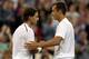 LONDON, ENGLAND - JUNE 28: Lukas Rosol of the Czech Republic shakes hands with Rafael Nadal of Spain after defeating him during their Gentlemen's Singles second round match on day four of the Wimbledon Lawn Tennis Championships at the All England Lawn Tennis and Croquet Club on June 28, 2012 in London, England. (Photo by Clive Rose/Getty Images)