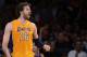 LOS ANGELES, CA - MAY 12: Pau Gasol #16 of the Los Angeles Lakers reacts in the fourth quarter while taking on the Denver Nuggets in Game Seven of the Western Conference Quarterfinals in the 2012 NBA Playoffs on May 12, 2012 at Staples Center in Los Angeles, California. NOTE TO USER: User expressly acknowledges and agrees that, by downloading and or using this photograph, User is consenting to the terms and conditions of the Getty Images License Agreement. (Photo by Harry How/Getty Images)