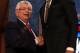 NEWARK, NJ - JUNE 28: Perry Jones III (R) of the Baylor Bears greets NBA Commissioner David Stern (L) after he was selected number twenty-eight overall by the Oklahoma City Thunder during the first round of the 2012 NBA Draft at Prudential Center on June 28, 2012 in Newark, New Jersey. NOTE TO USER: User expressly acknowledges and agrees that, by downloading and/or using this Photograph, user is consenting to the terms and conditions of the Getty Images License Agreement. (Photo by Elsa/Getty Images)