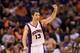 PHOENIX, AZ - APRIL 25: Steve Nash #13 of the Phoenix Suns reacts during the NBA game against the San Antonio Spurs at US Airways Center on April 25, 2012 in Phoenix, Arizona. The Spurs defeated the Suns 110-106. NOTE TO USER: User expressly acknowledges and agrees that, by downloading and or using this photograph, User is consenting to the terms and conditions of the Getty Images License Agreement. (Photo by Christian Petersen/Getty Images)