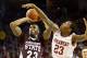 Arnett Moultrie taking a jump shot against Arkansas
