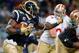ST. LOUIS, MO - JANUARY 1: Running back Steven Jackson #39 of the St. Louis Rams runs the ball against the San Francisco 49ers in the first half of the game on January 1, 2012 at the Edward Jones Dome in St. Louis, Missouri. The 49ers defeated the Rams 34-27. (Photo by Whitney Curtis/Getty Images)