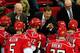 RALEIGH, NC - FEBRUARY 28: Coach Kirk Muller of the Carolina Hurricanes huddles with his team during the closing seconds of a win over the Nashville Predators during play at the RBC Center on February 28, 2012 in Raleigh, North Carolina. The Hurricanes won 4-3. (Photo by Grant Halverson/Getty Images)