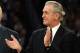 LOS ANGELES, CA - APRIL 06: Jerry West is announced to the crowd in front of Gail Goodrich and Pat Riley as the 1972 NBA Championshipi team is honored at halftime during the game between the Houston Rockets and the Los Angeles Lakers at Staples Center on April 6, 2012 in Los Angeles, California. NOTE TO USER: User expressly acknowledges and agrees that, by downloading and or using this photograph, User is consenting to the terms and conditions of the Getty Images License Agreement. (Photo by Harry How/Getty Images)