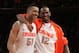NEW YORK, NY - MARCH 08: Fab Melo #51 and Baye Keita #12 of the Syracuse Orange celebrate after defeating the Connecticut Huskies during their quarterfinal game of the 2012 Big East Men's Basketball Tournament at Madison Square Garden on March 8, 2012 in New York City. (Photo by Jim McIsaac/Getty Images)