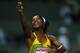 BERLIN - AUGUST 17: Shelly-Ann Fraser of Jamaica celebrates winning the gold medal in the women's 100 Metres Final during day three of the 12th IAAF World Athletics Championships at the Olympic Stadium on August 17, 2009 in Berlin, Germany. (Photo by Stu Forster/Getty Images)