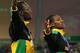 DAEGU, SOUTH KOREA - SEPTEMBER 04: Usain Bolt and Yohan Blake of Jamaica pose with their gold medals during the medal ceremony forthe men's 4x100 metres relay final during day nine of 13th IAAF World Athletics Championships at Daegu Stadium on September 4, 2011 in Daegu, South Korea. (Photo by Mark Dadswell/Getty Images)
