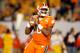 MIAMI GARDENS, FL - JANUARY 04: Tajh Boyd #10 of the Clemson Tigers looks to pass against the West Virginia Mountaineers during the Discover Orange Bowl at Sun Life Stadium on January 4, 2012 in Miami Gardens, Florida. (Photo by Mike Ehrmann/Getty Images)