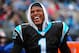 CHARLOTTE, NC - DECEMBER 24: Cam Newton #1 of the Carolina Panthers celebrates during the game against the Tampa Bay Buccaneers at Bank of America Stadium on December 24, 2011 in Charlotte, North Carolina (Photo by Scott Cunningham/Getty Images)