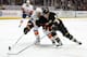 ANAHEIM, CA - NOVEMBER 10: Bobby Ryan #9 of the Anaheim Ducks attempts to get around Jack Hillen #38 of the New York Islanders at the Honda Center on November 10, 2010 in Anaheim, California. (Photo by Harry How/Getty Images)