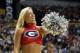 NASHVILLE, TN - MARCH 11: A cheerleader for the Georgia Bulldogs performs against the Arkanasas Razorbacks during the first round of the SEC Men's Basketball Tournament at the Bridgestone Arena on March 11, 2010 in Nashville, Tennessee. (Photo by Andy Lyons/Getty Images)