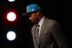 NEWARK, NJ - JUNE 28: Anthony Davis of the Kentucky Wildcats walks off stage after he was selected number one overall by the New Orleans Hornets during the first round of the 2012 NBA Draft at Prudential Center on June 28, 2012 in Newark, New Jersey. NOTE TO USER: User expressly acknowledges and agrees that, by downloading and/or using this Photograph, user is consenting to the terms and conditions of the Getty Images License Agreement. (Photo by Elsa/Getty Images)