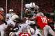 COLUMBUS, OH - NOVEMBER 19: Silas Redd #25 of the Penn State Nittany Lions is stopped short of the goal line by the defense of the Ohio State Buckeyes during the third quarter on November 19, 2011 at Ohio Stadium in Columbus, Ohio. Penn State defeated Ohio State 20-14. (Photo by Kirk Irwin/Getty Images)