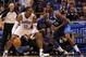 ORLANDO, FL - MARCH 30: Dwight Howard #12 of the Orlando Magic drives aganst Ian Mahinmi #28 of the Dallas Mavericks during the game at Amway Center on March 30, 2012 in Orlando, Florida. NOTE TO USER: User expressly acknowledges and agrees that, by downloading and or using this photograph, User is consenting to the terms and conditions of the Getty Images License Agreement. (Photo by Sam Greenwood/Getty Images)