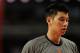 CHICAGO, IL - MARCH 12: Jeremy Lin #17 of the New York Knicks participates in warm-ups before a game against the Chicago Bulls at the United Center on March 12, 2012 in Chicago, Illinois. NOTE TO USER: User expressly acknowledges and agrees that, by downloading and or using this photograph, User is consenting to the terms and conditions of the Getty Images License Agreement. (Photo by Jonathan Daniel/Getty Images)