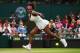 LONDON, ENGLAND - JULY 03: Serena Williams of the USA in action during her Ladies' Singles quarterfinal match against Petra Kvitova of Czech Republic on day eight of the Wimbledon Lawn Tennis Championships at the All England Lawn Tennis and Croquet Club on July 3, 2012 in London, England. (Photo by Clive Brunskill/Getty Images)