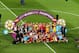 KIEV, UKRAINE - JULY 01: Spain players and coaching staff celebrate with the trophy following victory in the UEFA EURO 2012 final match between Spain and Italy at the Olympic Stadium on July 1, 2012 in Kiev, Ukraine. (Photo by Martin Rose/Getty Images)