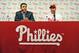 PHILADELPHIA - DECEMBER 16: Pitcher Roy Halladay (R) of the Philadelphia Phillies and senior vice president and general manager Ruben Amaro, Jr. answer questions from the media on December 16, 2009 at Citizens Bank Park in Philadelphia, Pennsylvania. (Photo by Drew Hallowell/Getty Images)