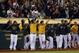 A's getting ready to celebrate a comeback win