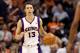 PHOENIX, AZ - APRIL 25: Steve Nash #13 of the Phoenix Suns moves the ball upcourt during the NBA game against the San Antonio Spurs at US Airways Center on April 25, 2012 in Phoenix, Arizona. The Spurs defeated the Suns 110-106. NOTE TO USER: User expressly acknowledges and agrees that, by downloading and or using this photograph, User is consenting to the terms and conditions of the Getty Images License Agreement. (Photo by Christian Petersen/Getty Images)