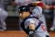 MIAMI, FL - MAY 30: Jhonatan Solano #23 of the Washington Nationals makes a throw to third during a game against the Miami Marlins at Marlins Park on May 30, 2012 in Miami, Florida. (Photo by Sarah Glenn/Getty Images)