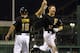 PITTSBURGH, PA - JULY 3: Drew Sutton #17 of the Pittsburgh Pirates celebrates after hitting a walk off home run in the ninth inning against the Houston Astros on July 3, 2012 at PNC Park in Pittsburgh, Pennsylvania. The Pirates defeated the Astros 8-7. (Photo by Justin K. Aller/Getty Images)