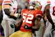 SAN FRANCISCO, CA - JANUARY 22: Patrick Willis #52 of the San Francisco 49ers reacts after he sacked Eli Manning #10 of the New York Giants in the second half during the NFC Championship Game at Candlestick Park on January 22, 2012 in San Francisco, California. (Photo by Thearon W. Henderson/Getty Images)