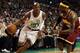 BOSTON - MAY 09: Ray Allen #20 of the Boston Celtics drives around LeBron James #23 of the Cleveland Cavaliers during Game Four of the Eastern Conference Semifinals of the 2010 NBA playoffs at TD Garden on May 9, 2010 in Boston, Massachusetts NOTE TO USER: User Expressly Acknowledges and agrees that, by downloading and or using this photograph, User is consenting to the terms and conditions of the Getty Images License Agreement. (Photo by Elsa/Getty Images)