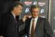 ASHBURN,VA - JANUARY 6: Mike Shanahan, the new Executive Vice President and head coach of the Washington Redskins and Bruce Allen Executive Vice President shake hands before a press conference welcoming Shanahan to the Redskins on January 6, 2010 at Redskins Park in Ashburn, Virginia. (Photo by Mitchell Layton/Getty Images)