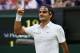 LONDON, ENGLAND - JULY 06: Roger Federer of Switzerland celebrates match point during his Gentlemen's Singles semi final match against Novak Djokovic of Serbia on day eleven of the Wimbledon Lawn Tennis Championships at the All England Lawn Tennis and Croquet Club on July 6, 2012 in London, England. (Photo by Clive Rose/Getty Images)
