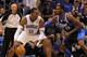 ORLANDO, FL - MARCH 30: Dwight Howard #12 of the Orlando Magic drives aganst Ian Mahinmi #28 of the Dallas Mavericks during the game at Amway Center on March 30, 2012 in Orlando, Florida. NOTE TO USER: User expressly acknowledges and agrees that, by downloading and or using this photograph, User is consenting to the terms and conditions of the Getty Images License Agreement. (Photo by Sam Greenwood/Getty Images)