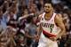 PORTLAND, OR - APRIL 23: Brandon Roy #7 of the Portland Trail Blazers runs down court after making a shot to overcome a 23 point deficit to defeat the the Dallas Mavericks 84-82 in Game Four of the Western Conference Quarterfinals in the 2011 NBA Playoffs on April 23, 2011 at the Rose Garden in Portland, Oregon. NOTE TO USER: User expressly acknowledges and agrees that, by downloading and or using this photograph, User is consenting to the terms and conditions of the Getty Images License Agreement. (Photo by Jonathan Ferrey/Getty Images)
