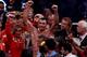 HAMBURG, GERMANY - JULY 02: Wladimir Klitschko celebrates after his victory over David Haye during their World Heavyweight unification title fight at the Imtech Arena on July 2, 2011 in Hamburg, Germany. (Photo by Scott Heavey/Getty Images)