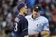 HOUSTON,TX- JULY 07: Pitcher Zack Greinke #13 of the Milwaukee Brewers talks with home plate umpire umpire Joe West #22 after he was ejected by first base umpire Sam Holbrook for arguing a close play at first base against the Houston Astros on July 7, 2012 at Minute Maid Park in Houston, Texas.(Photo by Bob Levey/Getty Images)
