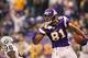 MINNEAPOLIS, MN - NOVEMBER 20: Visanthe Shiancoe #81 of the Minnesota Vikings celebrates a gain against the Oakland Raiders at the Hubert H. Humphrey Metrodome on November 20, 2011 in Minneapolis, Minnesota. (Photo by Adam Bettcher /Getty Images)
