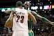BOSTON, MA - MARCH 09: Kevin Garnett #5 of the Boston Celtics hugs Marcus Camby #23 of the Portland Trail Blazers before the game on March 9, 2012 at TD Garden in Boston, Massachusetts. NOTE TO USER: User expressly acknowledges and agrees that, by downloading and or using this photograph, User is consenting to the terms and conditions of the Getty Images License Agreement. (Photo by Elsa/Getty Images)