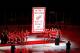 DETROIT - OCTOBER 9: Members of the Detroit Red Wings look on as their 2007-2008 Stanley Cup banner is raised to the rafters prior to their game against the Toronto Maple Leafs on October 9, 2008 at Joe Louis Arena in Detroit, Michigan. The Leafs defeated the Wings 3-2. (Photo by Gregory Shamus/Getty Images)