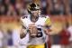 TEMPE, AZ - DECEMBER 30: Quarterback James Vandenberg #16 of the Iowa Hawkeyes drops back to pass during the Insight Bowl against the Oklahoma Sooners at Sun Devil Stadium on December 30, 2011 in Tempe, Arizona. The Sooners defeated the Hawkeyes 31-14. (Photo by Christian Petersen/Getty Images)