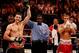 NOTTINGHAM, ENGLAND - MAY 26: Carl Froch celebrates winning the IBF World Super Middleweight Title bout against Lucian Bute at Nottingham Capital FM Arena on May 26, 2012 in Nottingham, England. (Photo by Scott Heavey/Getty Images)