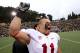 BERKELEY, CA - NOVEMBER 20: Shayne Skov #11 of the Stanford Cardinal celebrates after beating the California Golden Bears at California Memorial Stadium on November 20, 2010 in Berkeley, California. (Photo by Ezra Shaw/Getty Images)