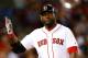 BOSTON, MA - JULY 08: David Ortiz #34 of the Boston Red Sox gestures after striking out in the 9th inning against the New York Yankees during the game on July 8, 2012 at Fenway Park in Boston, Massachusetts. (Photo by Jared Wickerham/Getty Images)