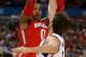 NEW ORLEANS, LA - MARCH 31: Jared Sullinger #0 of the Ohio State Buckeyes shoots over Jeff Withey #5 of the Kansas Jayhawks in the first half during the National Semifinal game of the 2012 NCAA Division I Men's Basketball Championship at the Mercedes-Benz Superdome on March 31, 2012 in New Orleans, Louisiana. (Photo by Jeff Gross/Getty Images)