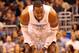 ORLANDO, FL - FEBRUARY 06: Dwight Howard #12 of the Orlando Magic grimmaces during the game against the Los Angeles Clippers at Amway Center on February 6, 2012 in Orlando, Florida. NOTE TO USER: User expressly acknowledges and agrees that, by downloading and or using this Photograph, user is consenting to the terms and conditions of the Getty Images License Agreement. (Photo by Sam Greenwood/Getty Images)
