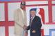 25 Jun 1997: Center Tim Duncan of the San Antonio Spurs shakes hands with NBA Commissioner David Stern during the NBA Draft at the Charlotte Coliseum in Charlotte, North Carolina. Mandatory Credit: Craig Jones /Allsport