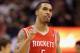 PHOENIX, AZ - FEBRUARY 09: Courtney Lee #5 of the Houston Rockets celebrates during the NBA game against the Phoenix Suns at US Airways Center on February 9, 2012 in Phoenix, Arizona. The Rockets defeated the Suns 96-89. NOTE TO USER: User expressly acknowledges and agrees that, by downloading and or using this photograph, User is consenting to the terms and conditions of the Getty Images License Agreement. (Photo by Christian Petersen/Getty Images)