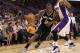 PHOENIX, AZ - APRIL 25: Kawhi Leonard #1 of the San Antonio Spurs drives the ball against Hakim Warrick #21 of the Phoenix Suns during the NBA game at US Airways Center on April 25, 2012 in Phoenix, Arizona. The Spurs defeated the Suns 110-106. NOTE TO USER: User expressly acknowledges and agrees that, by downloading and or using this photograph, User is consenting to the terms and conditions of the Getty Images License Agreement. (Photo by Christian Petersen/Getty Images)