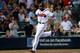 ATLANTA, GA - JULY 03: Jason Heyward #22 of the Atlanta Braves reacts after hitting a solo homer in the fifth inning against the Chicago Cubs at Turner Field on July 3, 2012 in Atlanta, Georgia. (Photo by Kevin C. Cox/Getty Images)