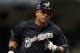 Milwaukee, WI - APRIL 18: Aramis Ramirez #16 of the Milwaukee Brewers rounds the bases after hitting a solo home run against the Los Angeles Dodgers in the bottom of the 6th inning during the game at Miller Park on April 18, 2012 in Milwaukee, Wisconsin. (Photo by Mike McGinnis/Getty Images)