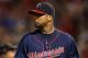 ARLINGTON, TX - JULY 06: Francisco Liriano #47 of the Minnesota Twins leaves the game against the Texas Rangers at Rangers Ballpark in Arlington on July 6, 2012 in Arlington, Texas. (Photo by Ronald Martinez/Getty Images)